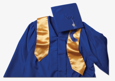 Transparent Cap And Gown Png - Blue And Gold Cap And Gown, Png Download, Transparent PNG