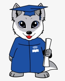 Wolfie In Cap And Gown Image - Cartoon, HD Png Download, Transparent PNG