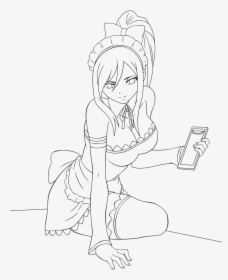 Maid Drawing Lineart - Line Art, HD Png Download, Transparent PNG