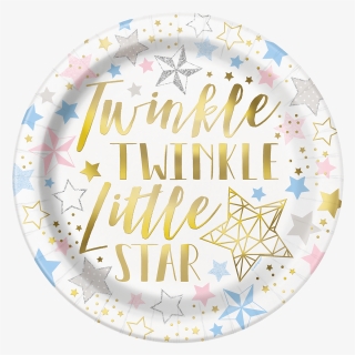 Twinkle Paper Plates Large - Twinkle Twinkle Little Star Plates And Cups, HD Png Download, Transparent PNG