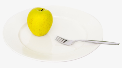 Apple And Fork On Plate Png Image - Plate Png, Transparent Png, Transparent PNG