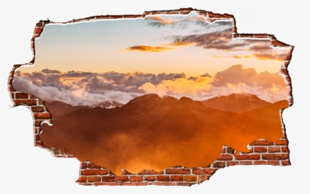 Zapwalls Decals Above The Mountain Orange Cloudy Sky - Wallpaper, HD Png Download, Transparent PNG