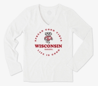 Women S Wisconsin Good Vibes Circle Long Sleeve Cool - Photograph, HD Png Download, Transparent PNG
