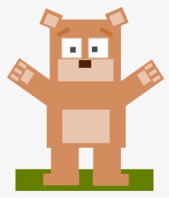 Square Animal Cartoon Bear Clip Arts - Animals Made Of Square, HD Png Download, Transparent PNG