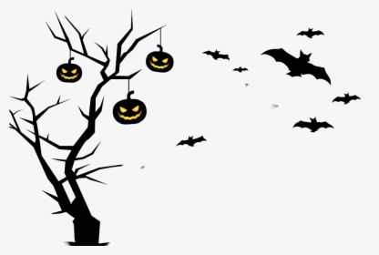 #ftestickers #halloween #pumpkin #bats #tree #bat #happy - Cemetery Clipart, HD Png Download, Transparent PNG