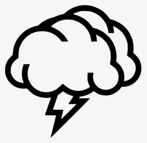 Storm Cloud Icon Png - Thunderstorm Clipart Black And White, Transparent Png, Transparent PNG