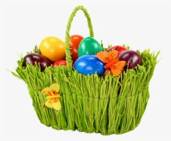 Easter Green In Basket The Egg Bunny Clipart - Easter Eggs Basket Png, Transparent Png, Transparent PNG