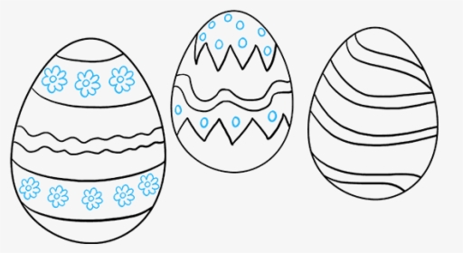 How To Draw Easter Eggs - Easy Drawings Of Easter Eggs, HD Png Download, Transparent PNG