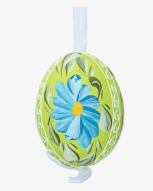 Green Painted Easter Egg With Blue Flowers - Locket, HD Png Download, Transparent PNG