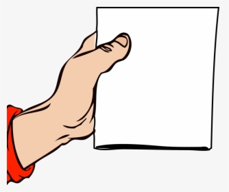 Angle,thumb,leg - Cartoon Hand Holding Paper, HD Png Download, Transparent PNG