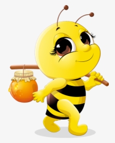 Transparent Cute Bee Png - Cute Honey Bee Drawing, Png Download, Transparent PNG
