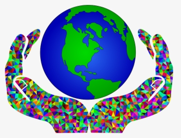 Prismatic Low Poly World In Hands 2 Clip Arts - World Clipart, HD Png Download, Transparent PNG