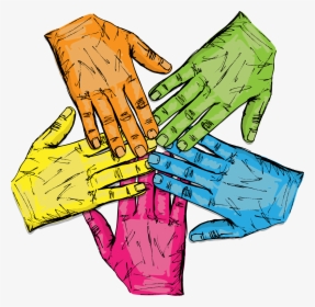Colorful Group Of Hands Isolated On White Vector Illustration - Hand Colorful Vector Png, Transparent Png, Transparent PNG