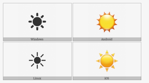 Black Sun With Rays On Various Operating Systems - ☀ Sun, HD Png Download, Transparent PNG