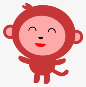Transparent Funny Monkey Png - Png Cartoon Monkey Red, Png Download, Transparent PNG