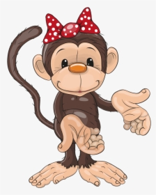 Free Download Monkey - Mother Monkey Cartoon, HD Png Download, Transparent PNG