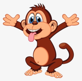 Chimp Drawing Cartoon - Cartoon Monkey Eating A Banana, HD Png Download, Transparent PNG