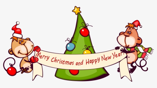 Merry Christmas With Monkeys Png Clipart Image, Transparent Png, Transparent PNG