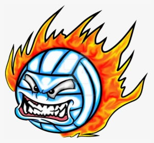 Clipart Volleyball Flame - Fire Ball With Volleyball, HD Png Download, Transparent PNG