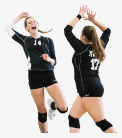 Hardwood Volleyball Players - Wearing Gear From Favorite Sports, HD Png Download, Transparent PNG