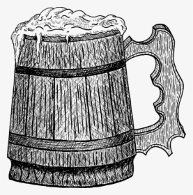 Beer, Mug, Medieval, Alcohol, Sketch, Black And White - Medieval Alcohol, HD Png Download, Transparent PNG