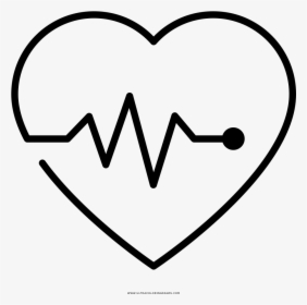 Heartbeat Monitor Coloring Page - Heart Beat Coloring Page, HD Png Download, Transparent PNG