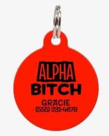 Red Alpha Bitch Funny Pet Id Tag   Class Lazyload Lazyload - Earrings, HD Png Download, Transparent PNG