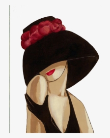 Lady With Hat Drawing, HD Png Download, Transparent PNG
