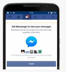 Facebook Says You Must Install Its Messenger App - Facebook Messenger Phone Png, Transparent Png, Transparent PNG