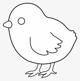 Cute Colorable Baby Chick - Chicken Cartoon Clipart Black And White, HD Png Download, Transparent PNG