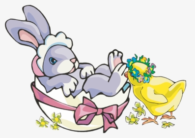 Easter 2014 Clip Art - Bunny And Chick Clip Art, HD Png Download, Transparent PNG