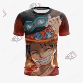 One Piece Luffy Ace Sabo Unisex 3d T-shirt - Jojo's Bizarre Adventure Jotaro Shirt, HD Png Download, Transparent PNG