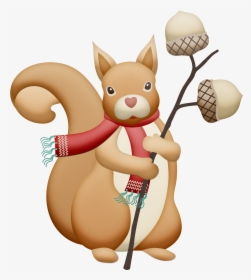 Christmas Fall Squirrel Clip Art Mesevil G - Autumn Clip Art Animals, HD Png Download, Transparent PNG