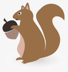 Acorn Clipart Squirrel - Squirrel With Nut Silhouette, HD Png Download, Transparent PNG