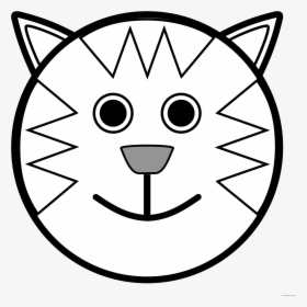 Teddy Bear Black And White Animal Clip Art Middot Bear - Tiger Face Cartoon Drawing, HD Png Download, Transparent PNG