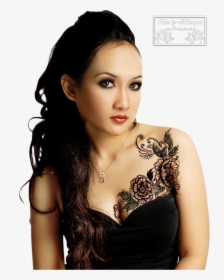 Transparent Tattoo Girl Png - Upper Chest Tattoos For Women, Png Download, Transparent PNG