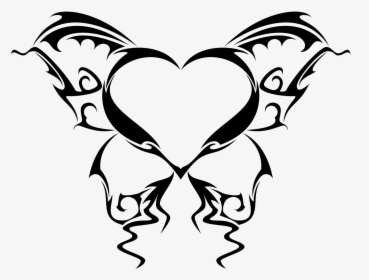 Wings Tattoo Png Picture - Butterfly Heart Tattoo, Transparent Png, Transparent PNG