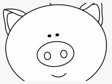 Pig Face Clipart - Cute Pig Face Clipart Black And White, HD Png Download, Transparent PNG