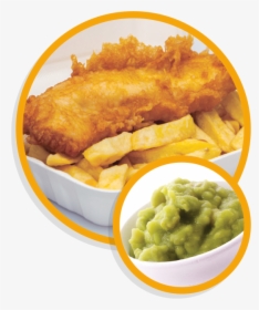 Fish And Chips With Mushy Peas - Fish And Chips, HD Png Download, Transparent PNG