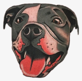 Transparent Pitbull Dog Png - Old School Dog Tattoo, Png Download, Transparent PNG