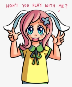Won T You Play With He Fluttershy Hair Face Clothing - Cartoon, HD Png Download, Transparent PNG