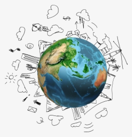 Transparent Bumi Png - Drawing Of The Earth Pencil, Png Download, Transparent PNG