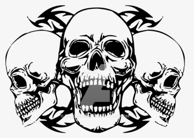 Three Headed Skull T - Skull Vector Png, Transparent Png, Transparent PNG