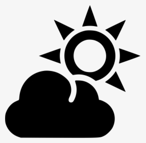 Cloud And Sun Outline - Black Sun Transparent, HD Png Download, Transparent PNG