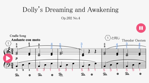 ピアノ 楽譜 人形 の 夢 と 目覚め, HD Png Download, Transparent PNG