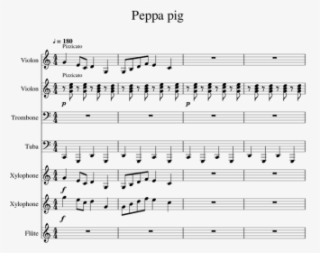 Transparent Peppa Pig Png Images - Peppa Pig Cello Sheet Music, Png Download, Transparent PNG