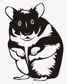 Black And White Hamster Cartoon, HD Png Download, Transparent PNG