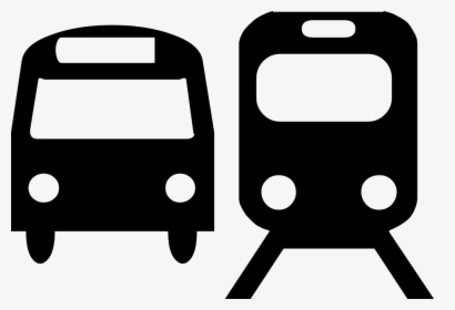 Bus And Train Silhouettes - Bus And Train Icon, HD Png Download, Transparent PNG