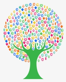 Colorful Gems Tree Clip Arts - Colorful Tree Clipart Png, Transparent Png, Transparent PNG