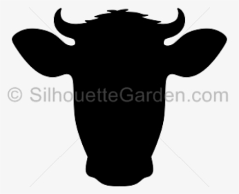 Cow Head Silhouette - Silhouette Cow Head Clipart, HD Png Download, Transparent PNG